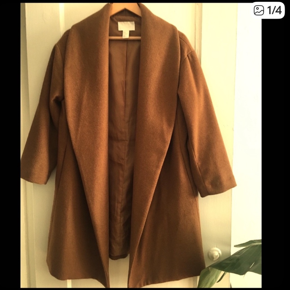 Beautiful H&M Conscious Wool Camel Wrap Coat